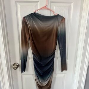Elegant Ombre Long Sleeve Dress